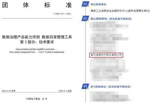 普元核心研制 | 數據要素發展工作委員會首個團體標準正式發布，推動數據處理服務規范化