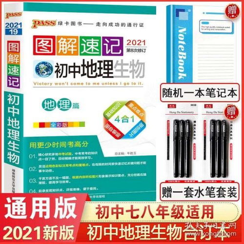 2021新版pass綠卡圖書圖解速記初中生物地理通用版 初一初二會考資料初中地理生物知識大全 七八年級中考基礎(chǔ)知識清單復(fù)習(xí)速記手冊